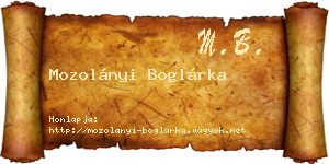 Mozolányi Boglárka névjegykártya