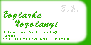 boglarka mozolanyi business card